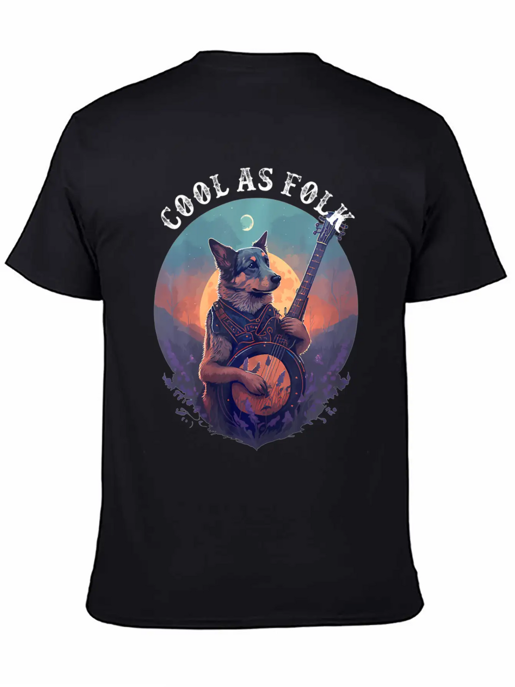 Cool Dog Playing A Banjo Bluegrass Cool As Folk Breathable Graphic T-Shirt – Perfect For Casual Days