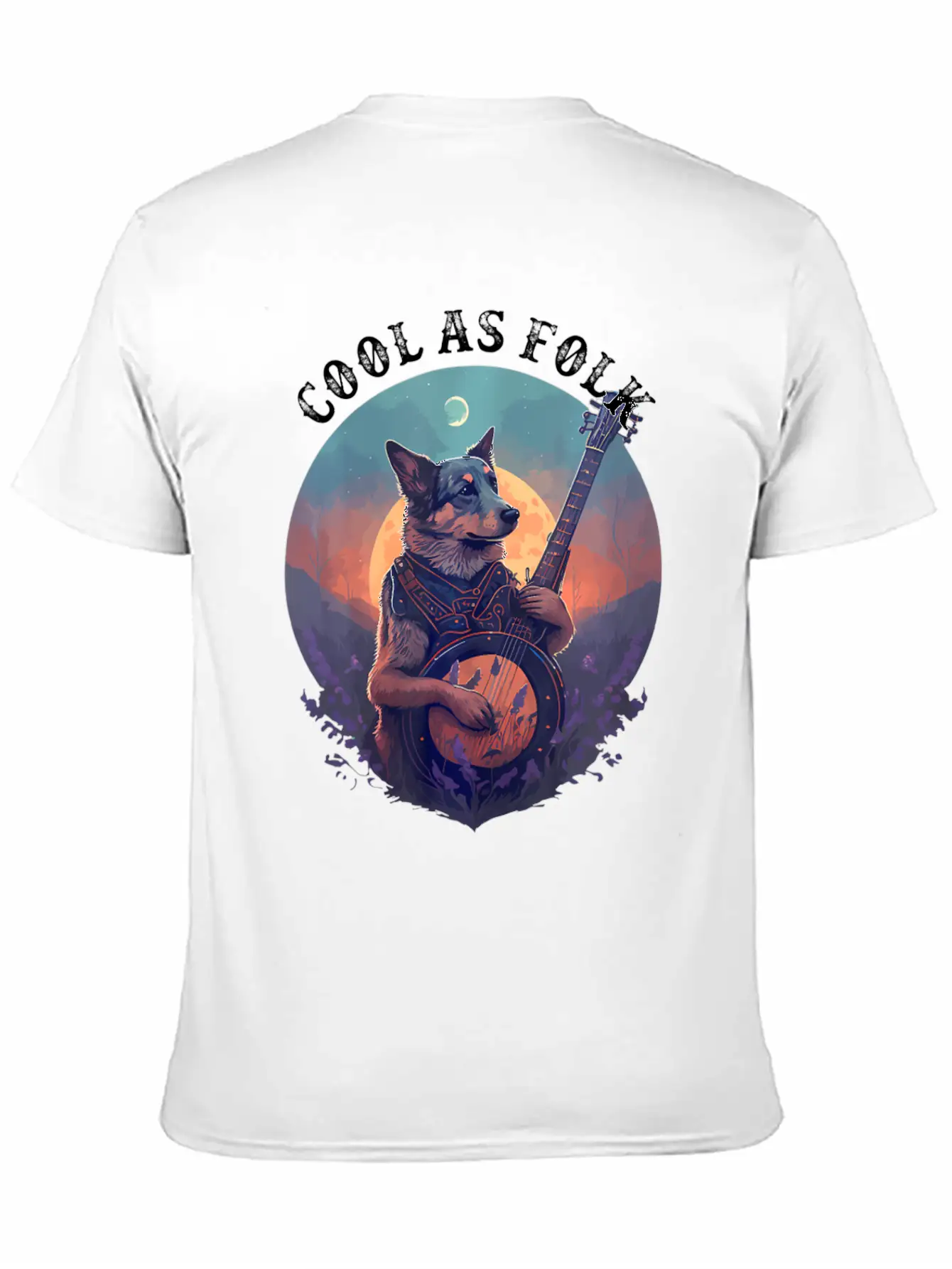 Cool Dog Playing A Banjo Bluegrass Cool As Folk Breathable Graphic T-Shirt – Perfect For Casual Days