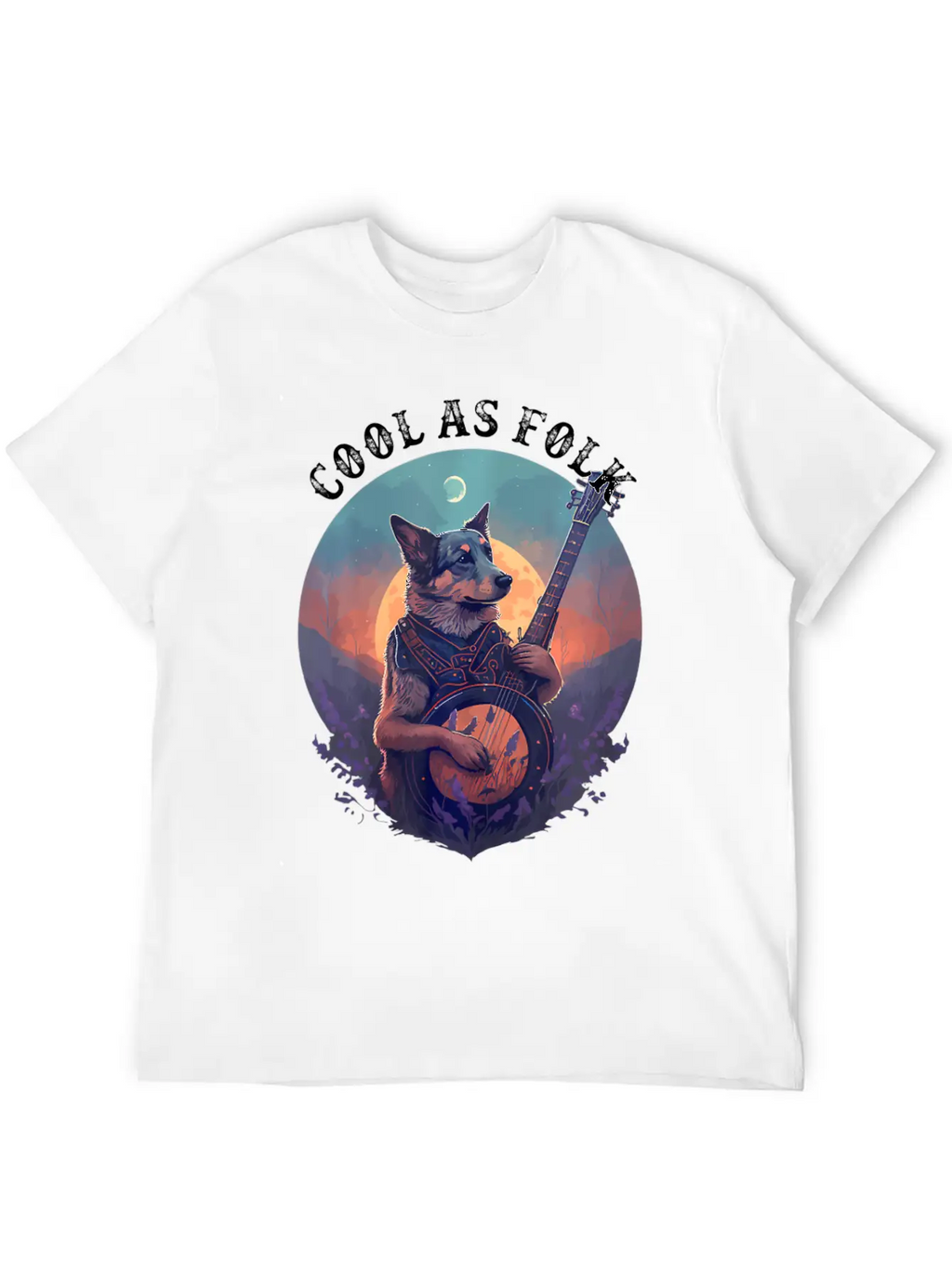 Cool Dog Playing A Banjo Bluegrass Cool As Folk Breathable Graphic T-Shirt – Perfect For Casual Days