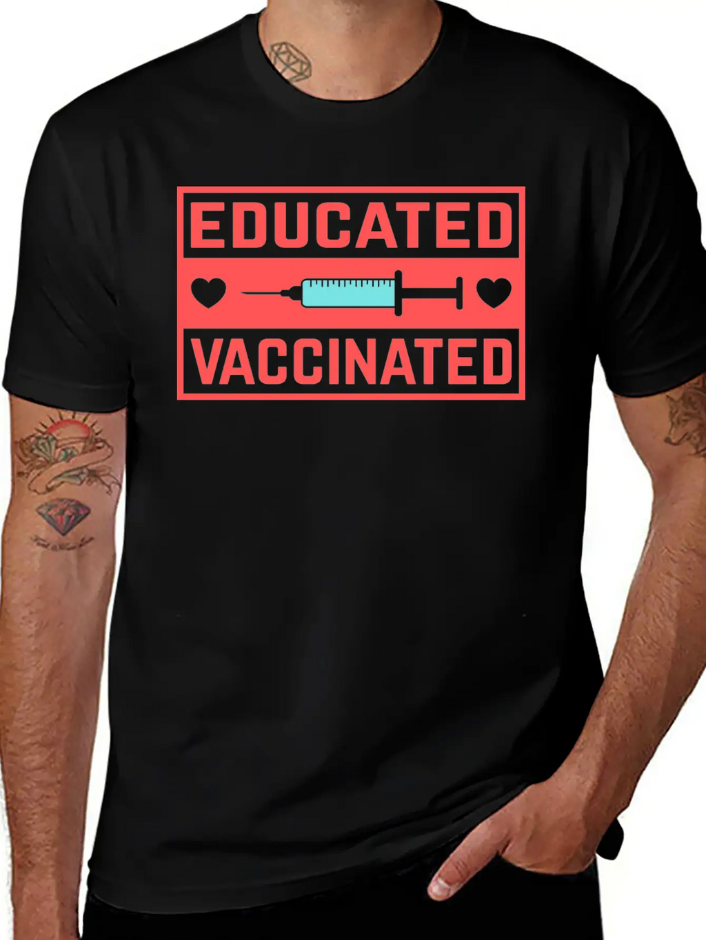 Cool Educated Vaccinated Anti Pandemic Coronavirus Unisex Casual T-Shirt – Clean Design For Daily Comfort
