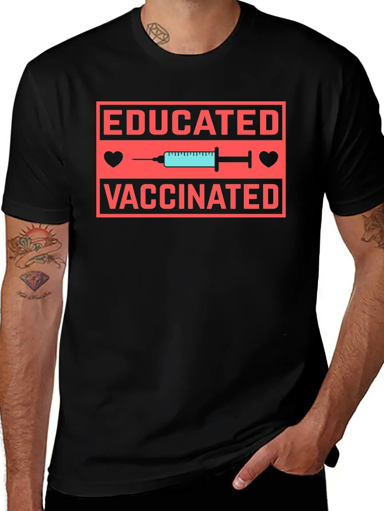 Cool Educated Vaccinated Anti Pandemic Coronavirus Unisex Casual T-Shirt – Clean Design For Daily Comfort