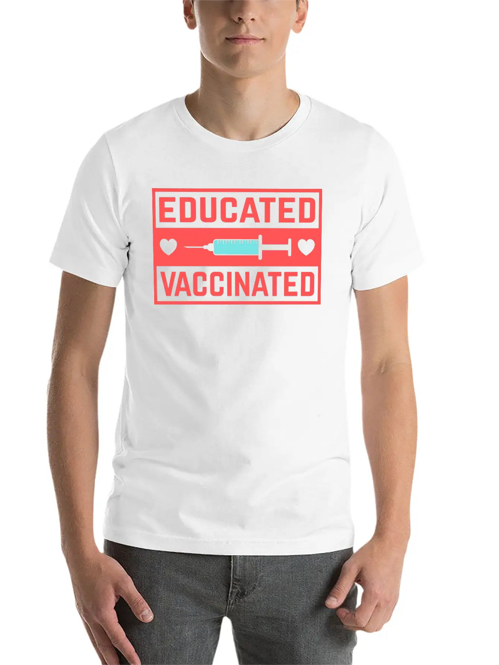Cool Educated Vaccinated Anti Pandemic Coronavirus Unisex Casual T-Shirt – Clean Design For Daily Comfort