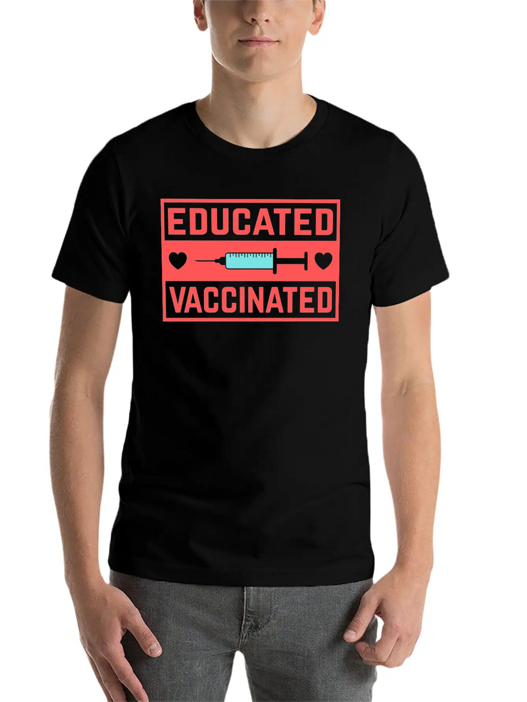 Cool Educated Vaccinated Anti Pandemic Coronavirus Unisex Casual T-Shirt – Clean Design For Daily Comfort