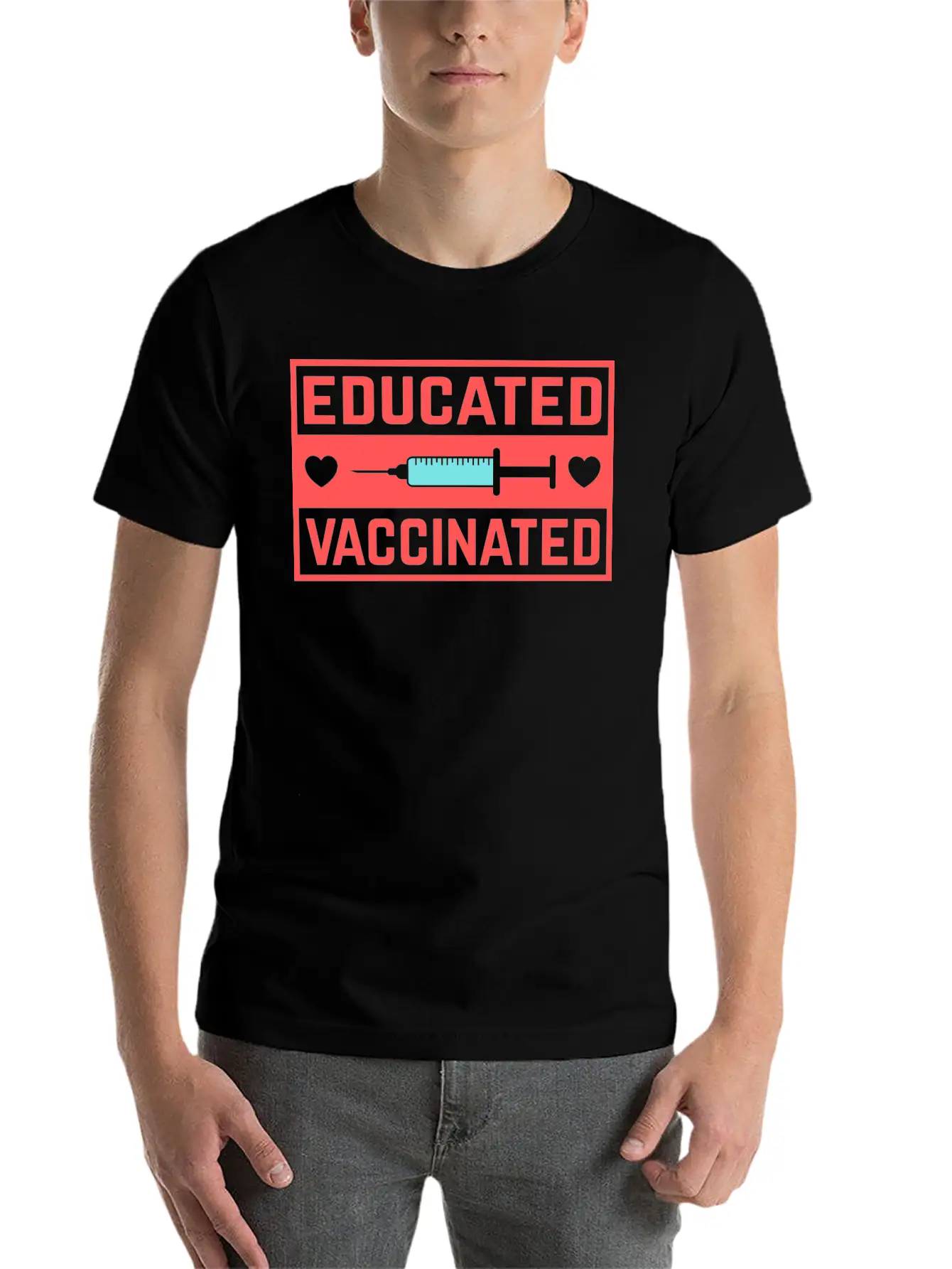 Cool Educated Vaccinated Anti Pandemic Coronavirus Unisex Casual T-Shirt – Clean Design For Daily Comfort