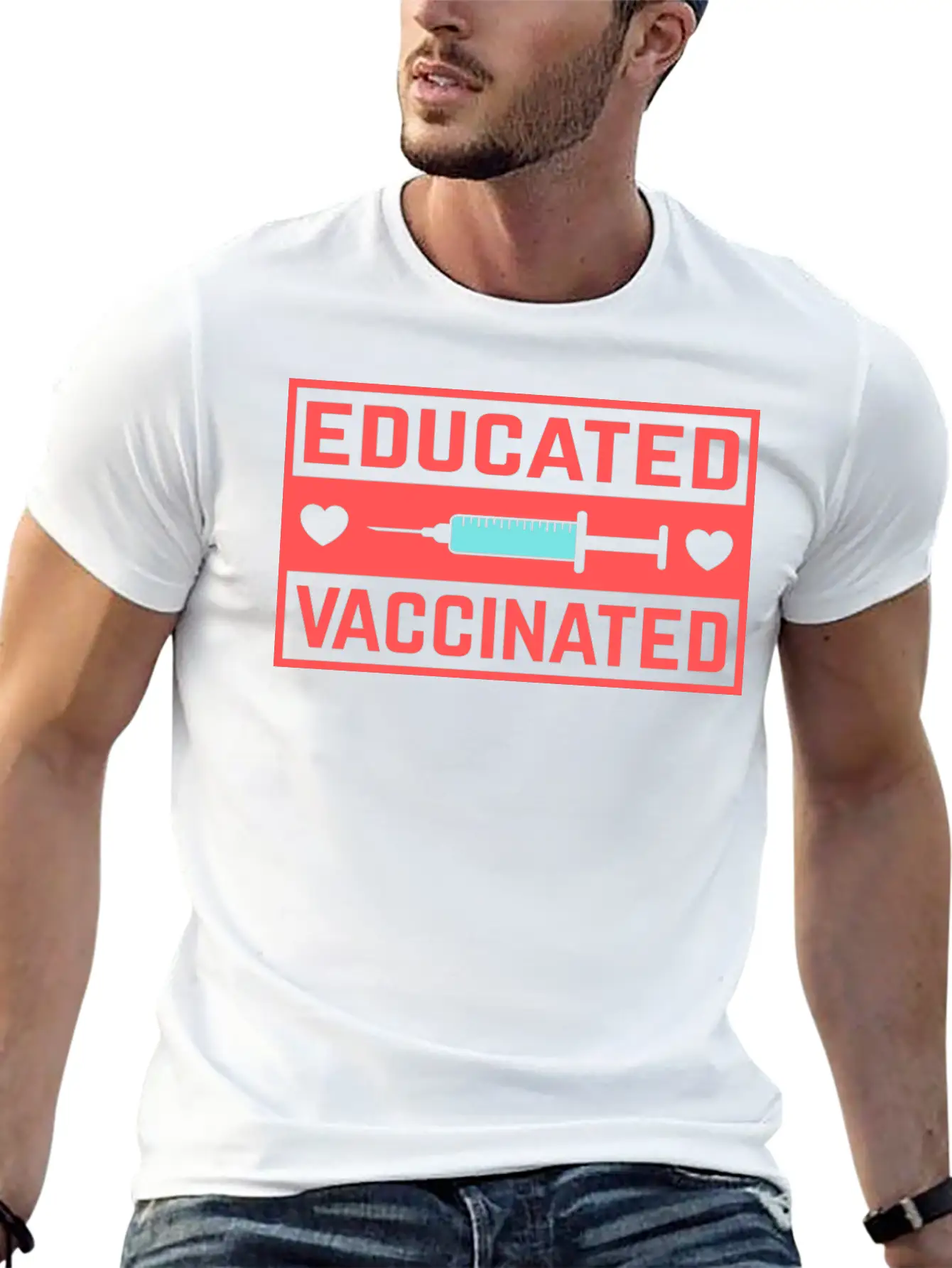 Cool Educated Vaccinated Anti Pandemic Coronavirus Unisex Casual T-Shirt – Clean Design For Daily Comfort