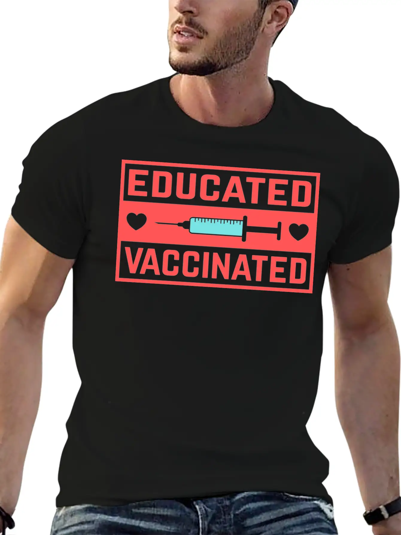Cool Educated Vaccinated Anti Pandemic Coronavirus Unisex Casual T-Shirt – Clean Design For Daily Comfort