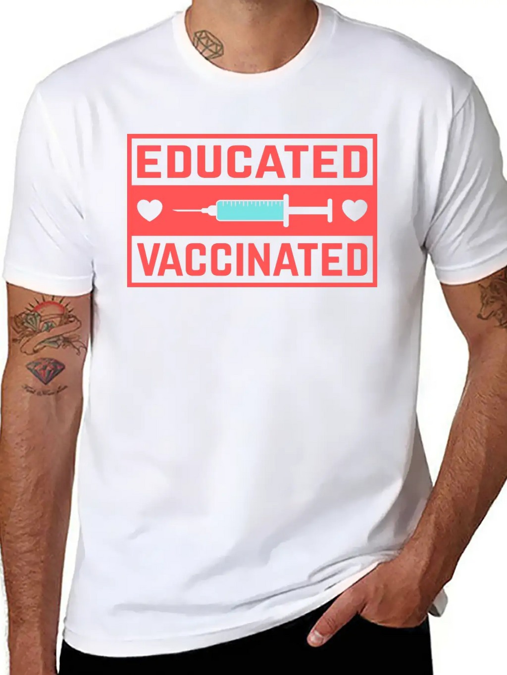Cool Educated Vaccinated Anti Pandemic Coronavirus Unisex Casual T-Shirt – Clean Design For Daily Comfort
