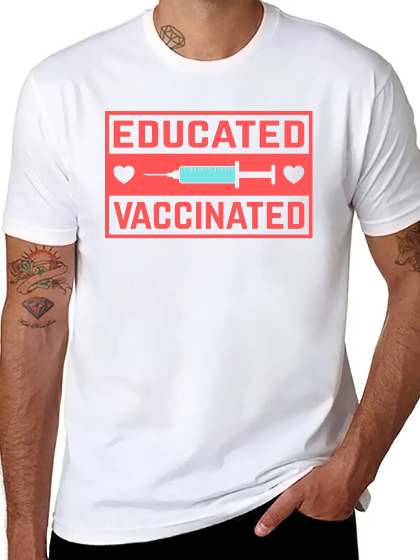 Cool Educated Vaccinated Anti Pandemic Coronavirus Unisex Casual T-Shirt – Clean Design For Daily Comfort