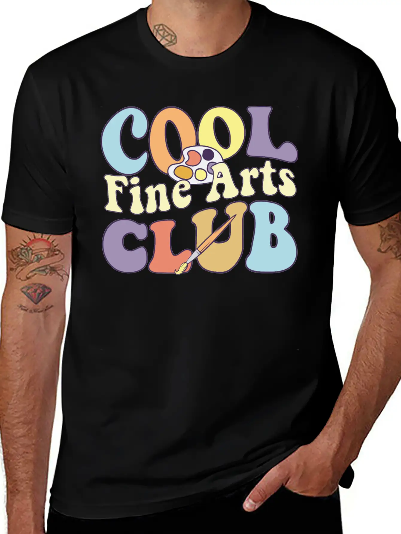 Cool Fine Arts Club Artistic Painter Art Teacher Casual Graphic T-Shirt – Simple And Comfortable Daily Wear