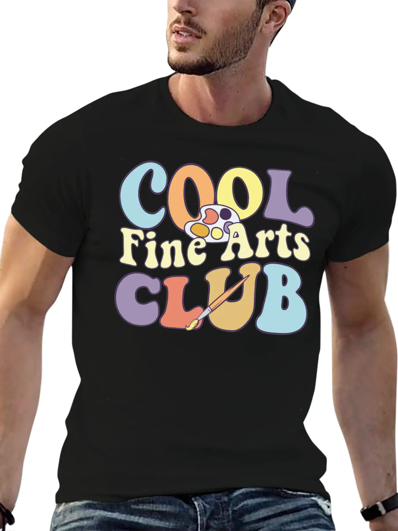 Cool Fine Arts Club Artistic Painter Art Teacher Casual Graphic T-Shirt – Simple And Comfortable Daily Wear