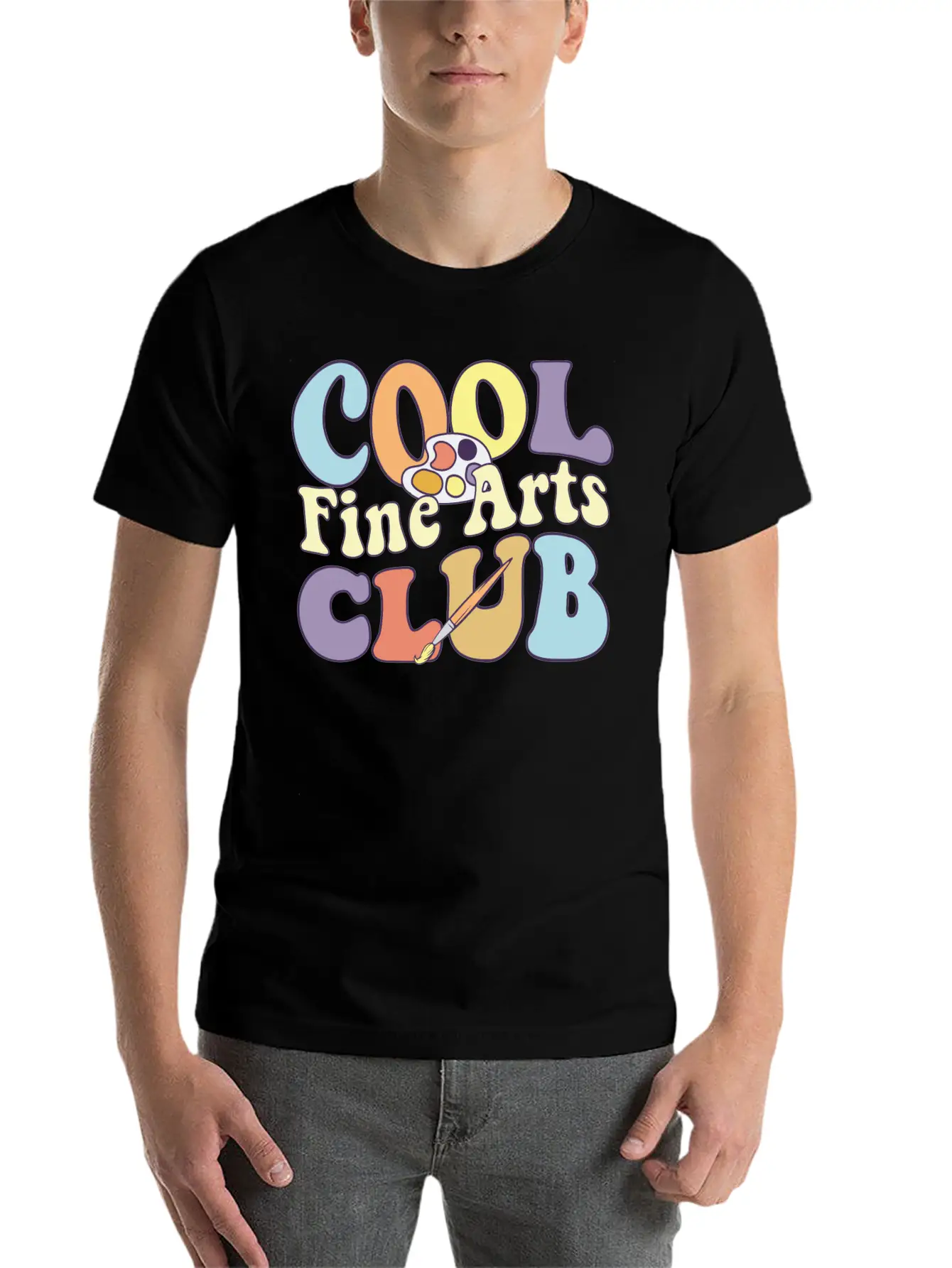 Cool Fine Arts Club Artistic Painter Art Teacher Casual Graphic T-Shirt – Simple And Comfortable Daily Wear