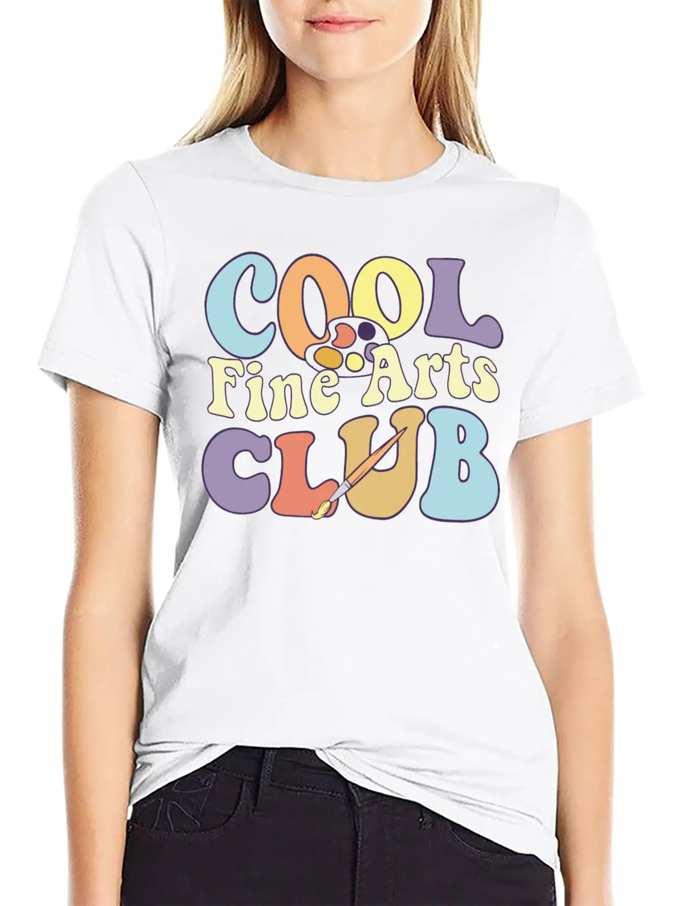 Cool Fine Arts Club Artistic Painter Art Teacher Casual Graphic T-Shirt – Simple And Comfortable Daily Wear