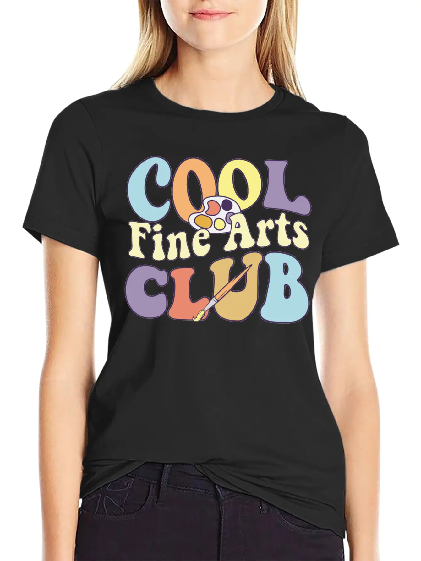Cool Fine Arts Club Artistic Painter Art Teacher Casual Graphic T-Shirt – Simple And Comfortable Daily Wear