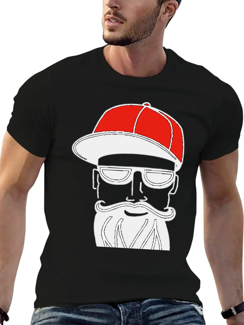 Cool Guy With Red Trucker Hat Saying Drive Trucks Essential Cotton Tee For Daily Outfits – Unisex Style