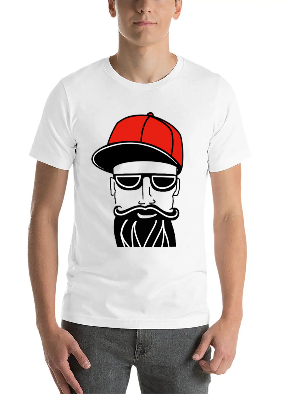 Cool Guy With Red Trucker Hat Saying Drive Trucks Essential Cotton Tee For Daily Outfits – Unisex Style