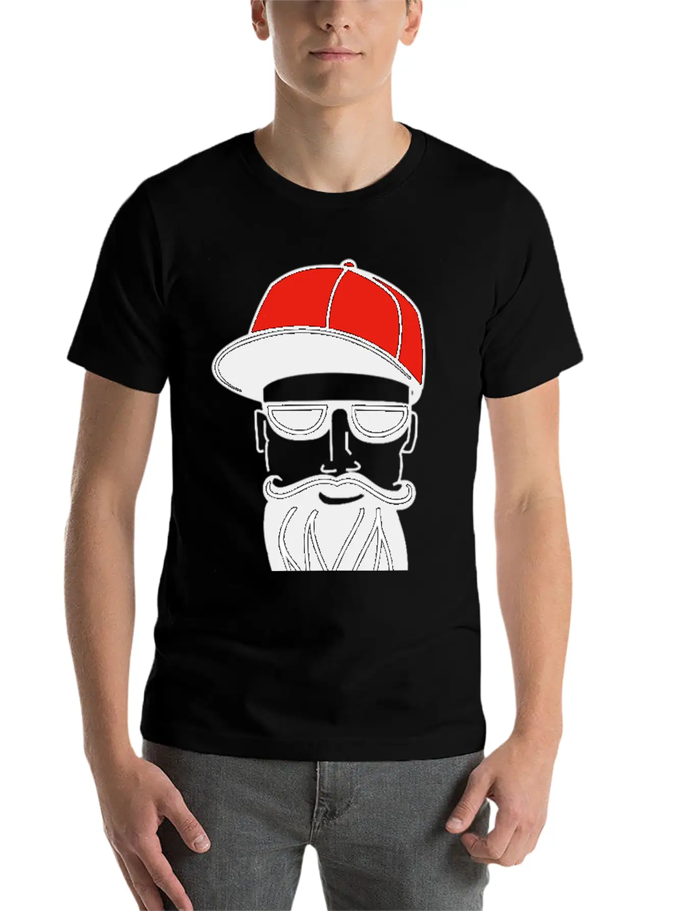 Cool Guy With Red Trucker Hat Saying Drive Trucks Essential Cotton Tee For Daily Outfits – Unisex Style