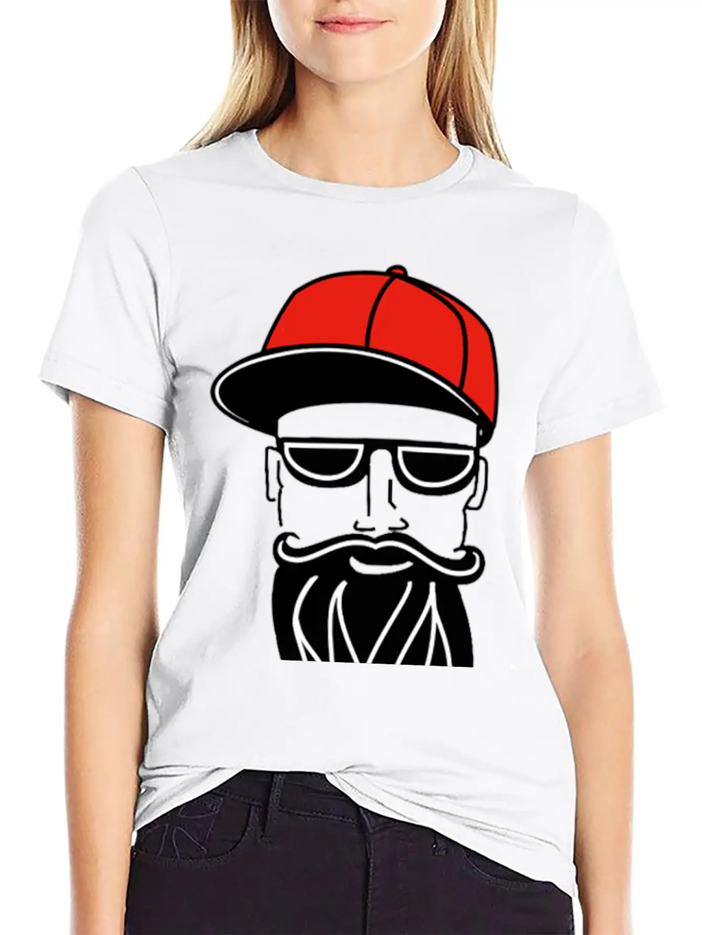 Cool Guy With Red Trucker Hat Saying Drive Trucks Essential Cotton Tee For Daily Outfits – Unisex Style