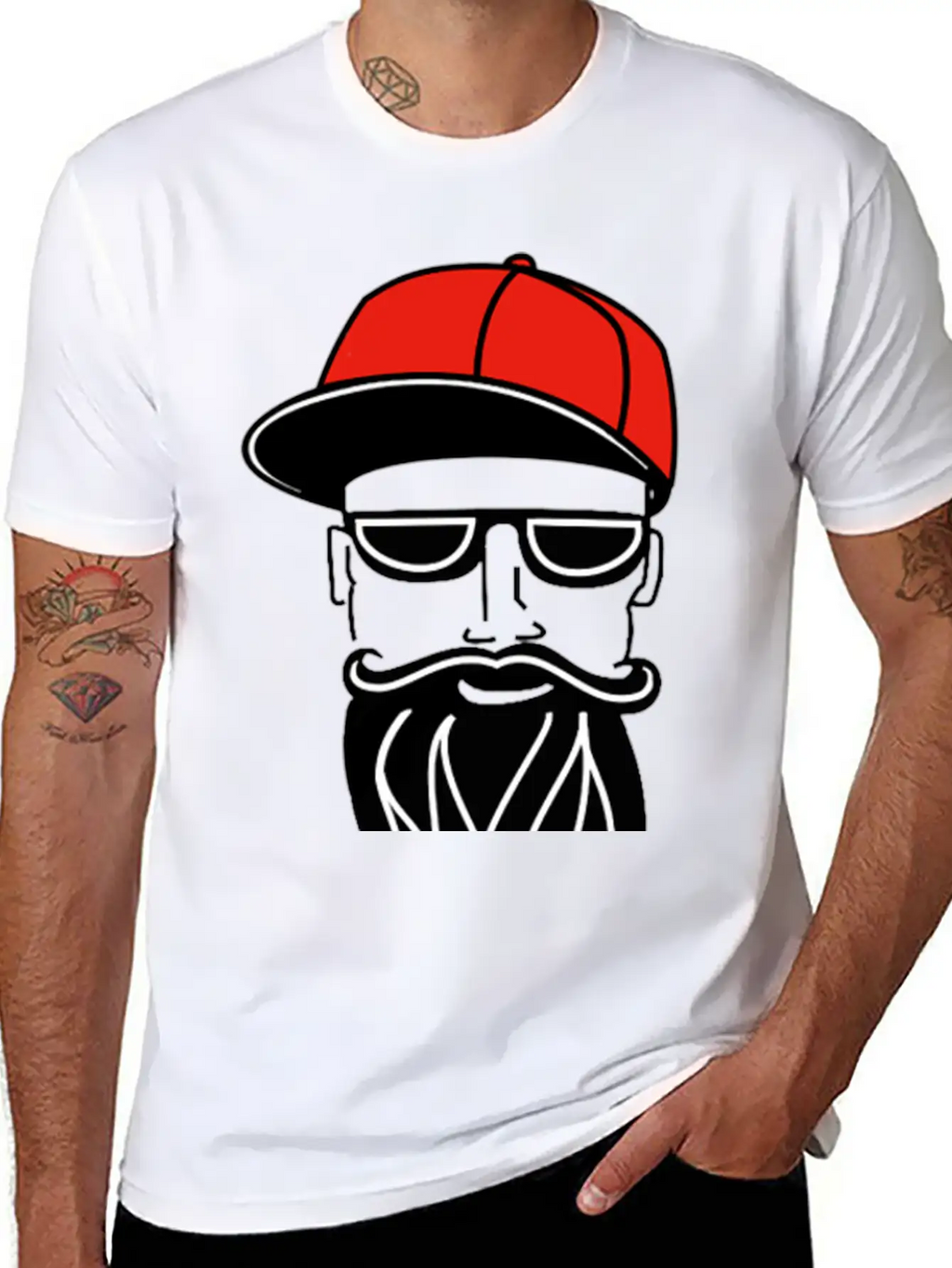 Cool Guy With Red Trucker Hat Saying Drive Trucks Essential Cotton Tee For Daily Outfits – Unisex Style