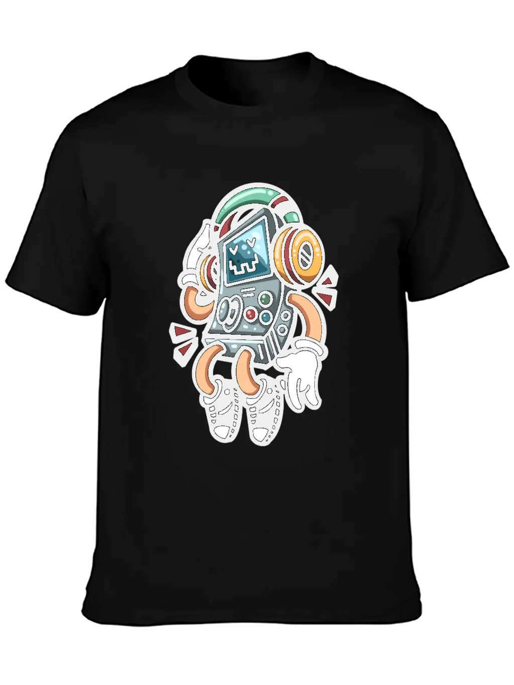 Cool Handheld Game Cartoon Colorful Streetwear Unisex Casual T-Shirt – Clean Design For Daily Comfort