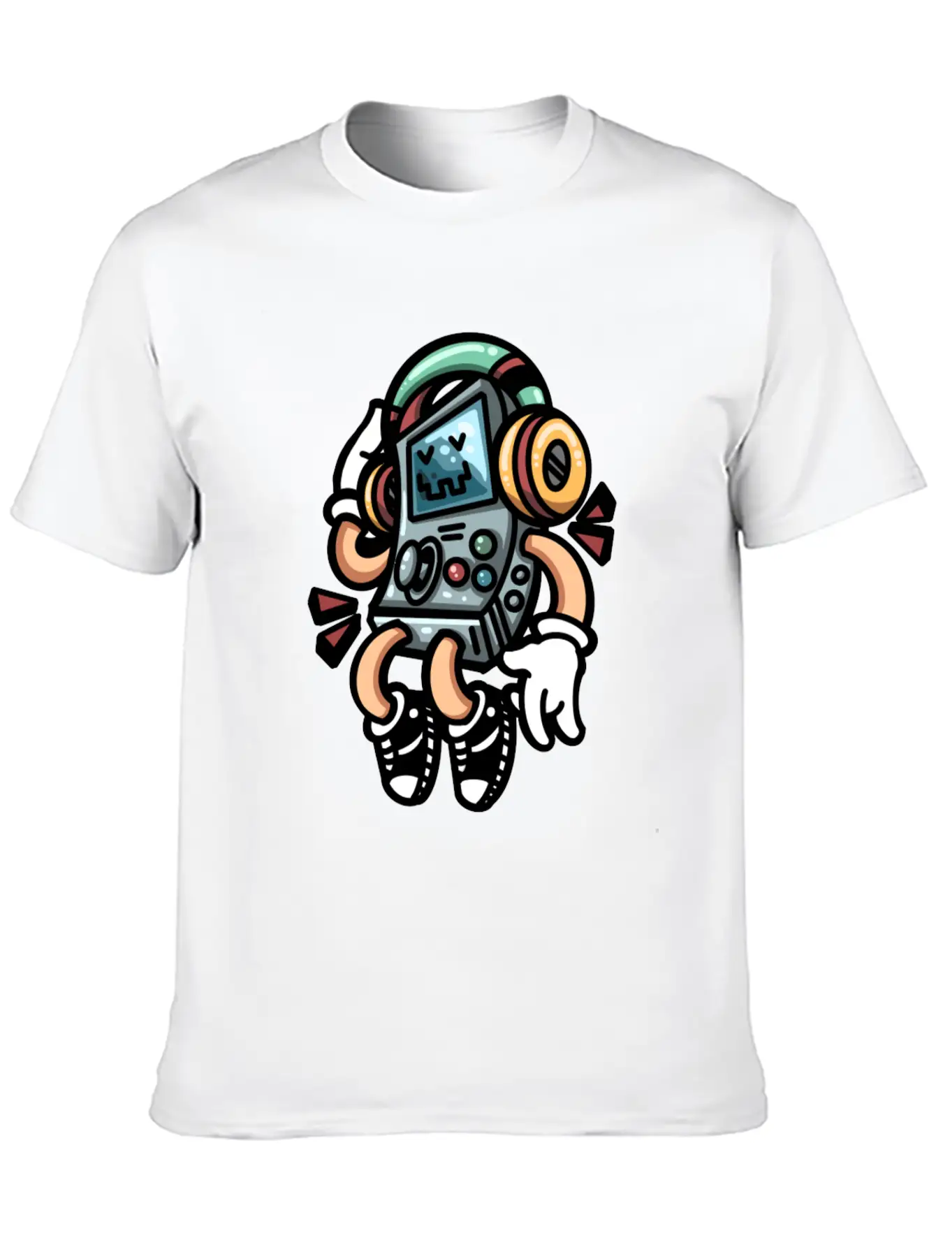 Cool Handheld Game Cartoon Colorful Streetwear Unisex Casual T-Shirt – Clean Design For Daily Comfort