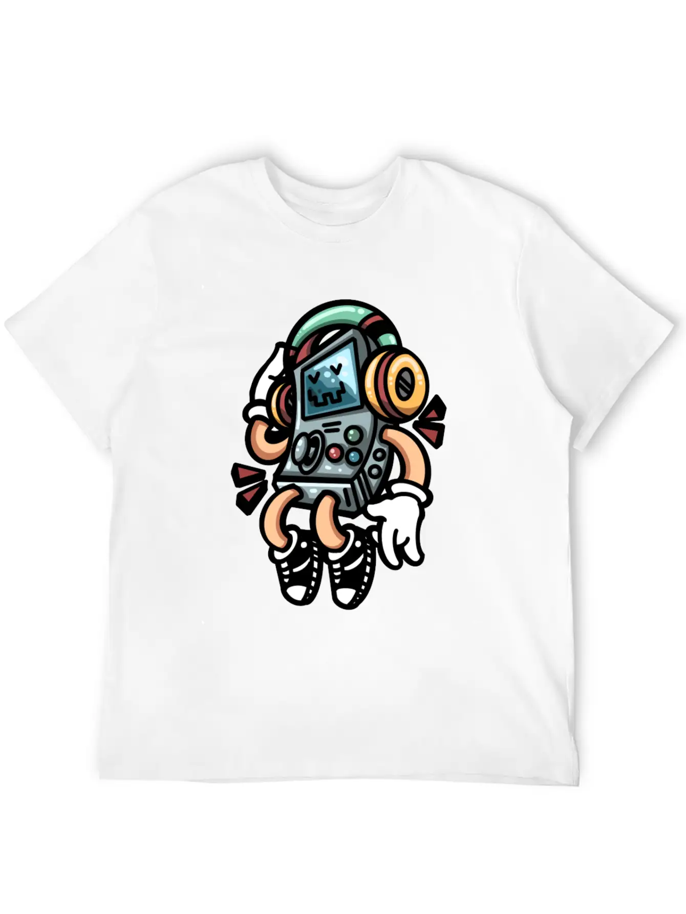 Cool Handheld Game Cartoon Colorful Streetwear Unisex Casual T-Shirt – Clean Design For Daily Comfort