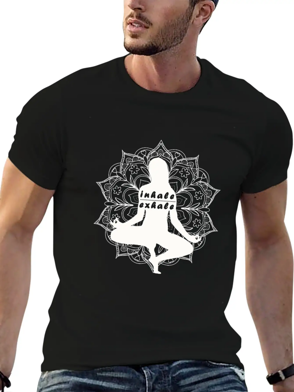 Cool Inhale Exhale Meditation Gift Essential Cotton Tee For Daily Outfits – Unisex Style