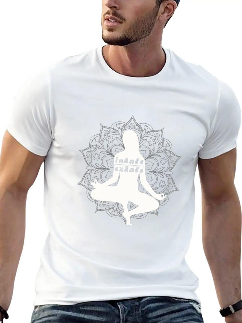 Cool Inhale Exhale Meditation Gift Essential Cotton Tee For Daily Outfits – Unisex Style