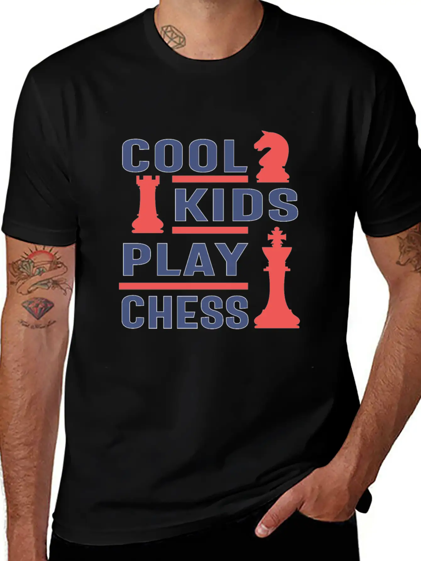 Cool Kids Play Chess Casual Graphic T-Shirt – Simple And Comfortable Daily Wear