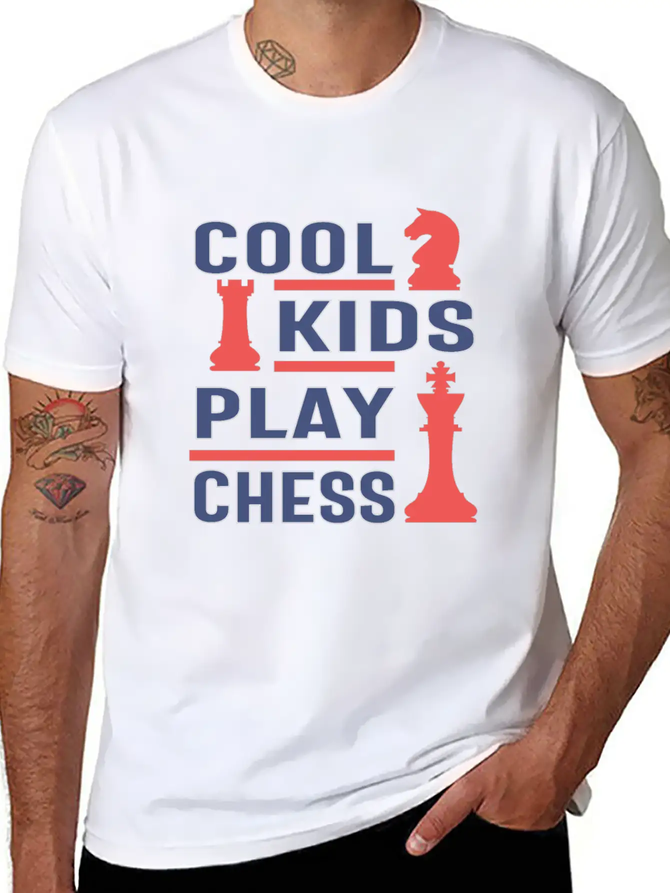 Cool Kids Play Chess Casual Graphic T-Shirt – Simple And Comfortable Daily Wear