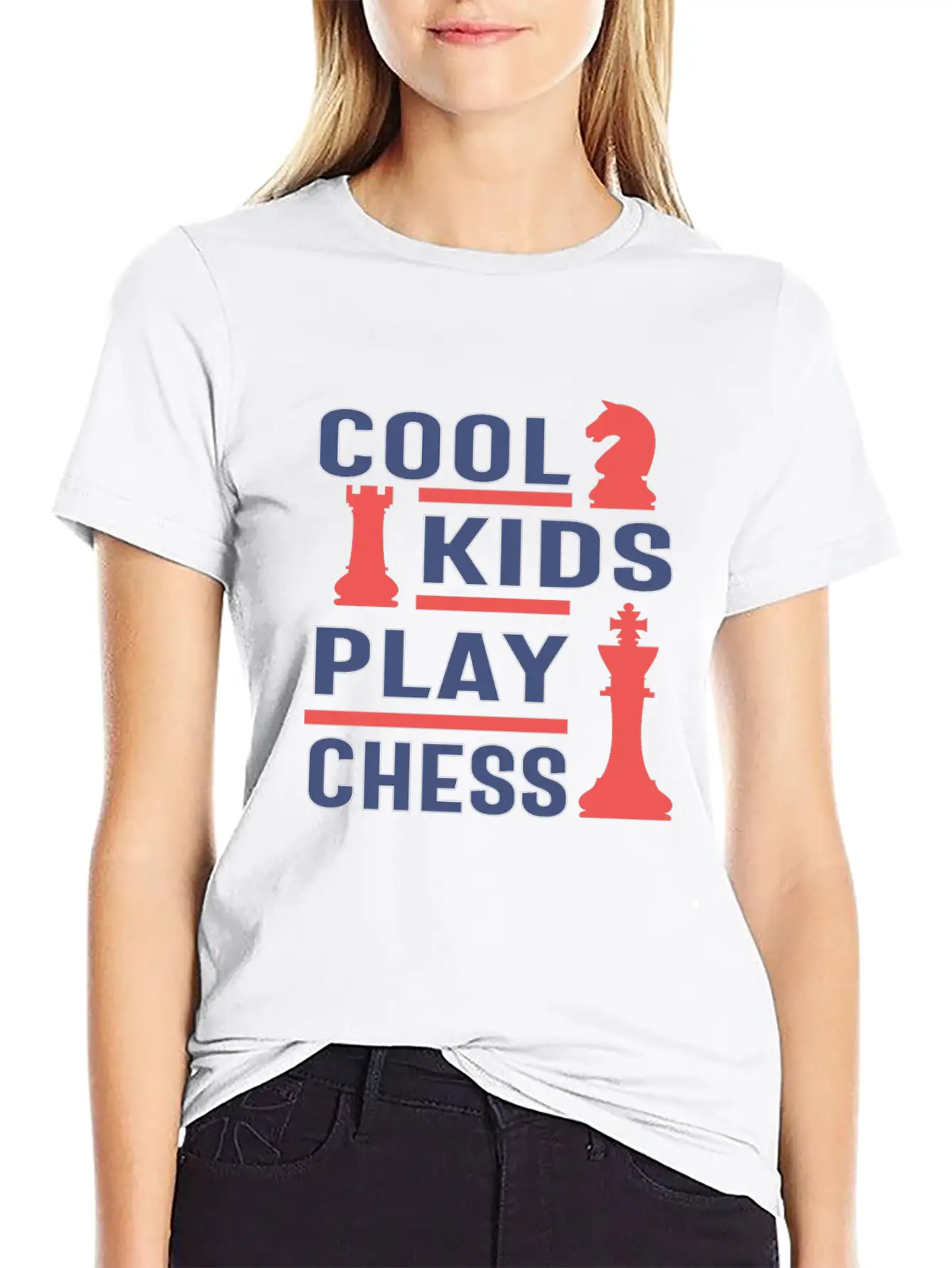 Cool Kids Play Chess Casual Graphic T-Shirt – Simple And Comfortable Daily Wear