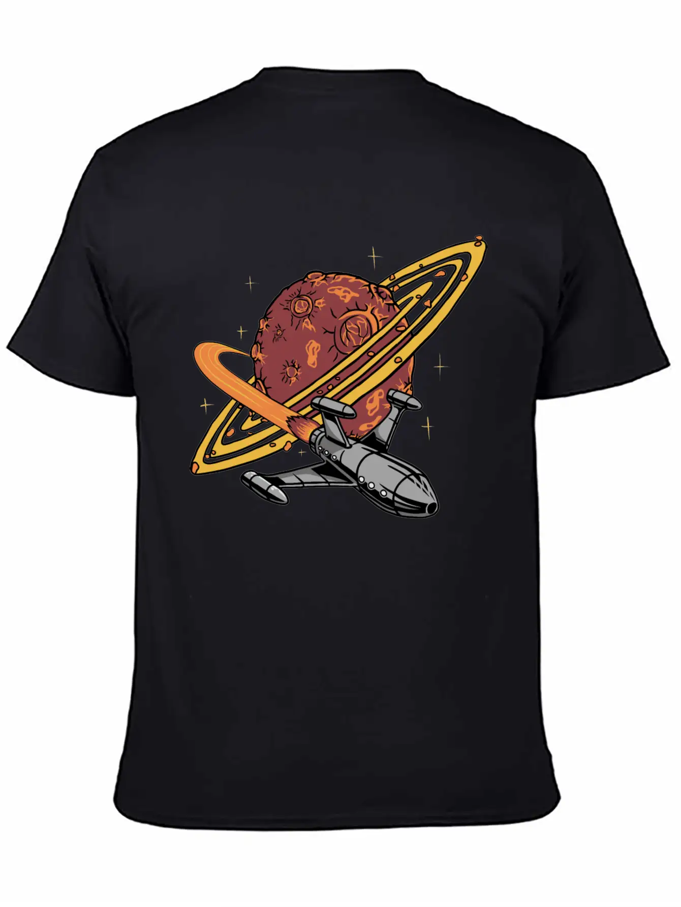 Cool Planet Spaceship Explorer Unisex Casual T-Shirt – Clean Design For Daily Comfort