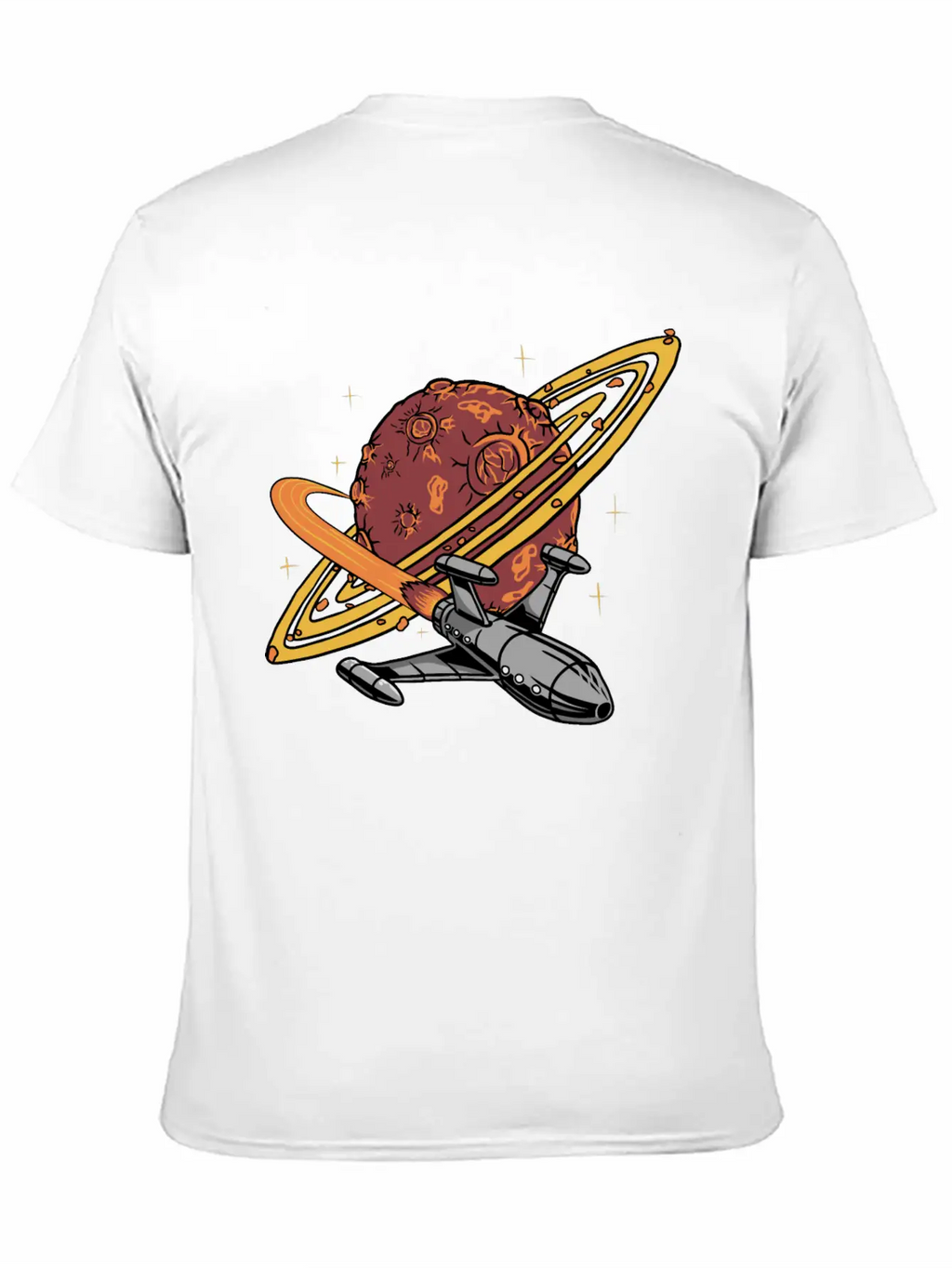 Cool Planet Spaceship Explorer Unisex Casual T-Shirt – Clean Design For Daily Comfort
