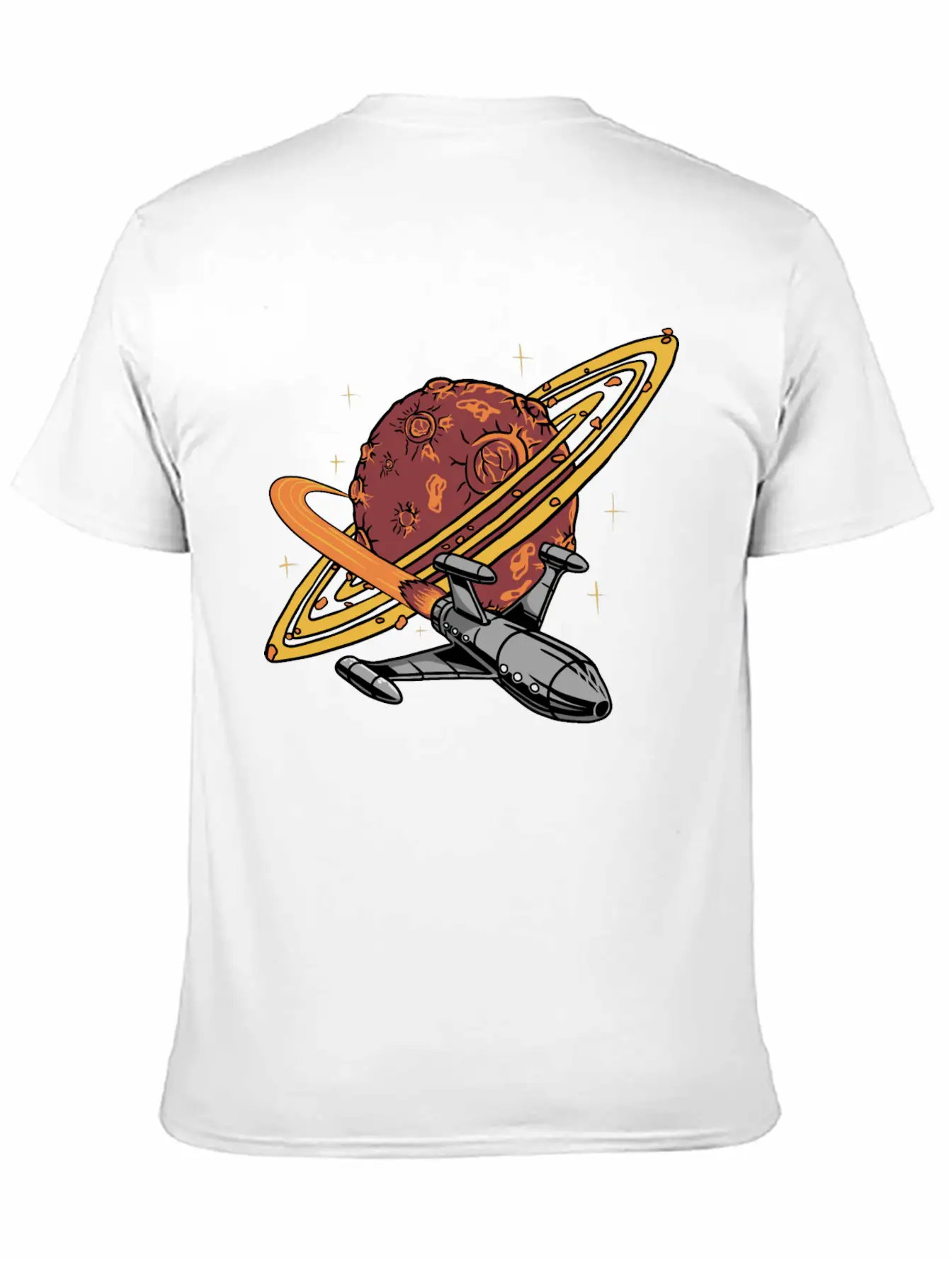 Cool Planet Spaceship Explorer Unisex Casual T-Shirt – Clean Design For Daily Comfort