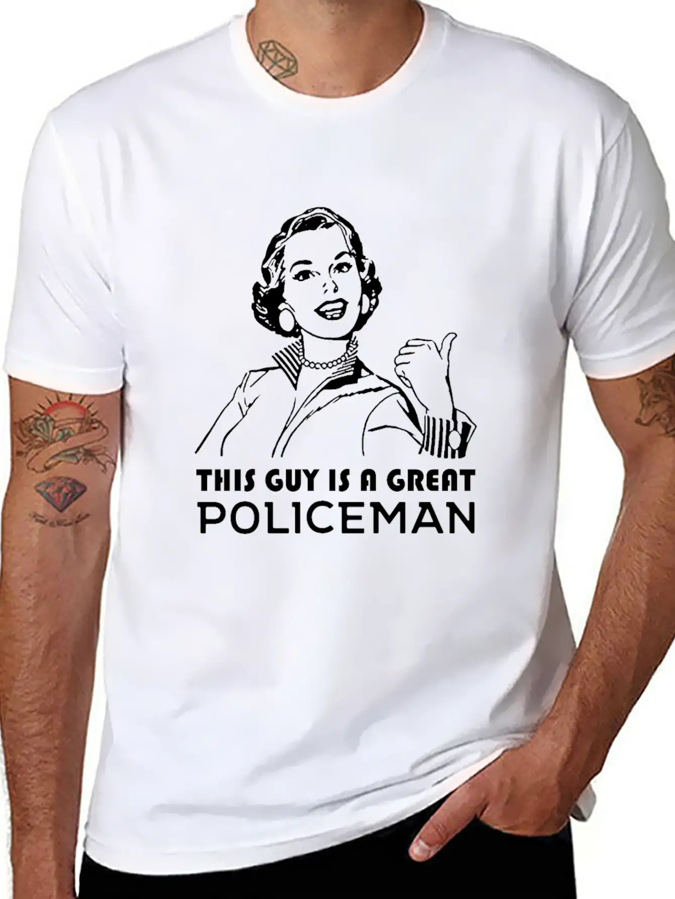 Cool THIS GUY IS A GREAT POLICEMAN For Policeman Unisex Short Sleeve Soft Cotton T-Shirt – Casual Everyday Wear