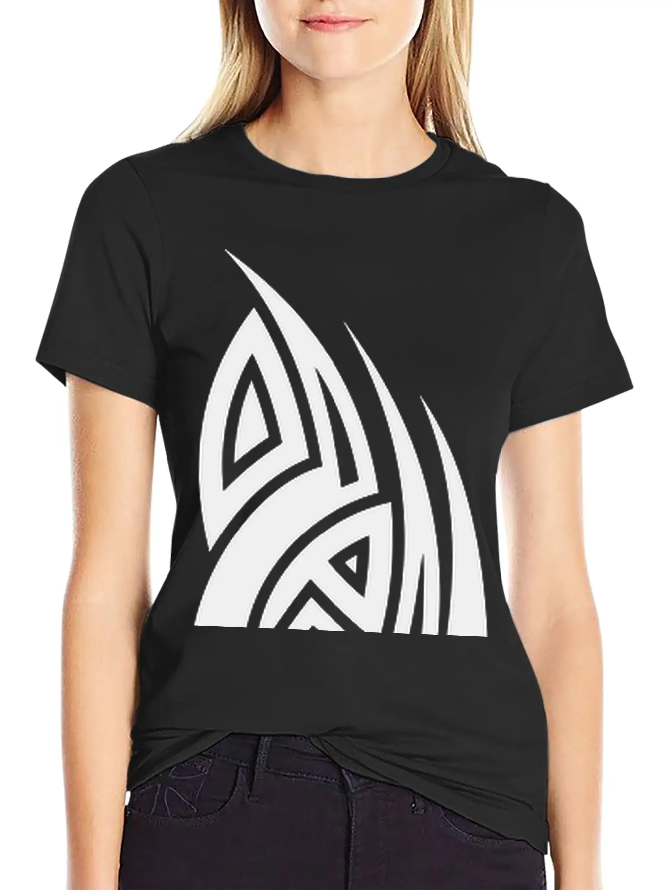 Cool Tribal Tattoo Design Casual Graphic T-Shirt – Simple And Comfortable Daily Wear