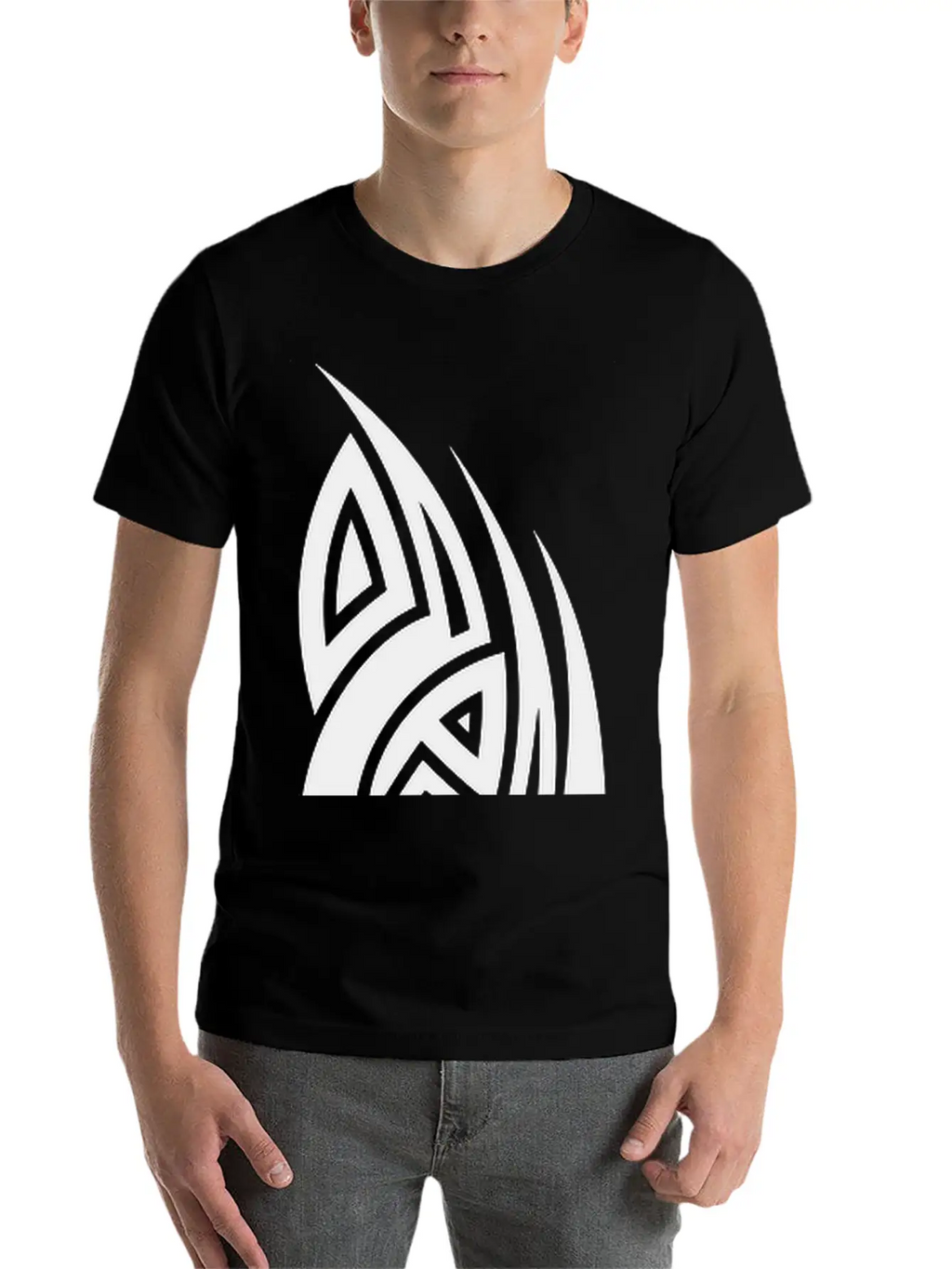 Cool Tribal Tattoo Design Casual Graphic T-Shirt – Simple And Comfortable Daily Wear