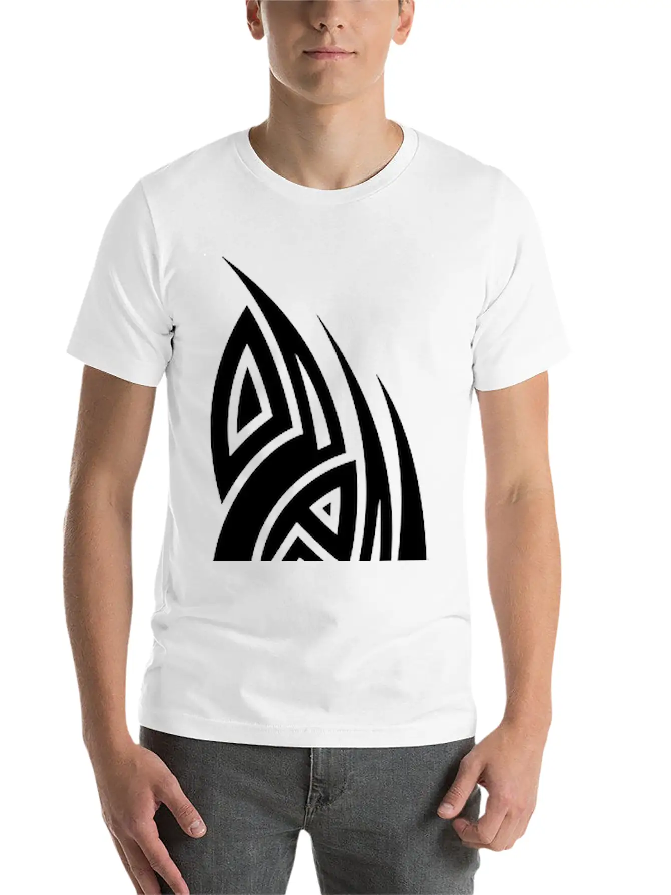 Cool Tribal Tattoo Design Casual Graphic T-Shirt – Simple And Comfortable Daily Wear