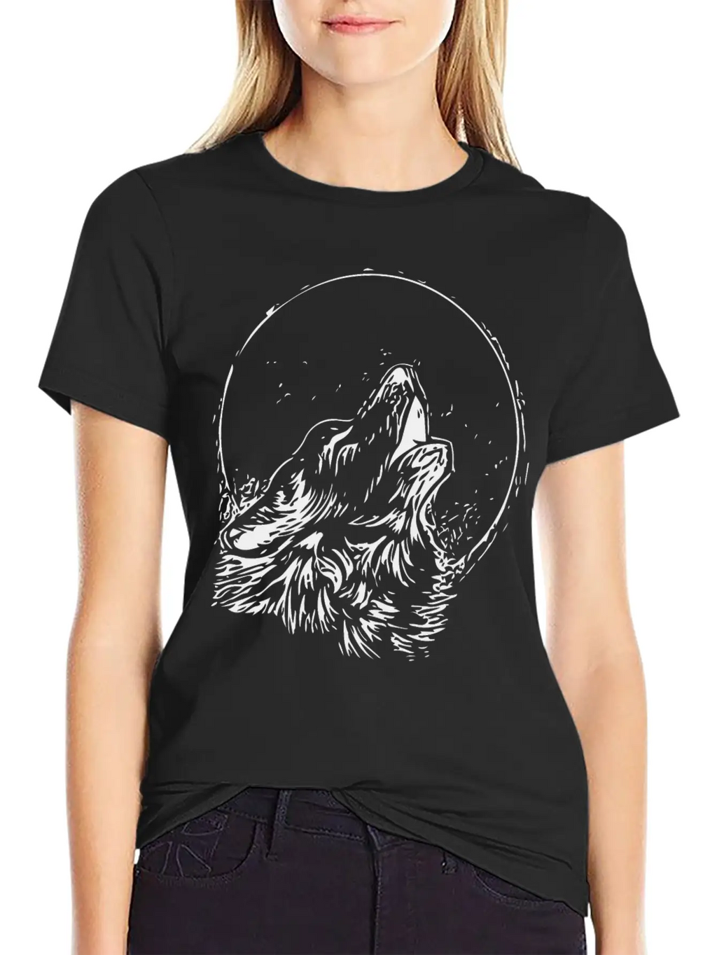Cool Wolf Vector Image Design 005 Stylish Everyday T-Shirt – Unisex Basic Cotton Tee