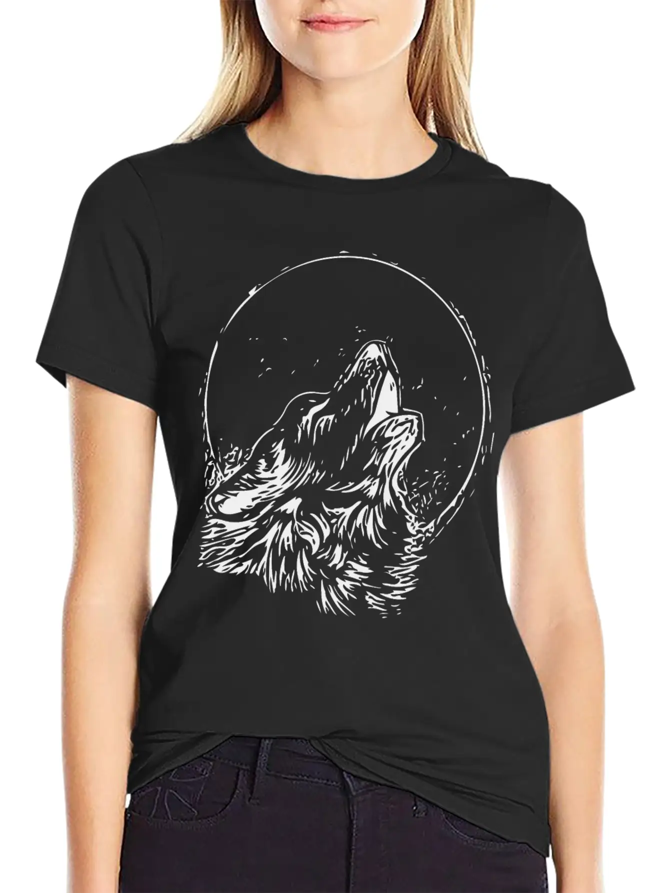Cool Wolf Vector Image Design 005 Stylish Everyday T-Shirt – Unisex Basic Cotton Tee