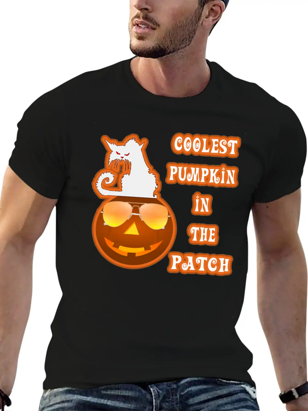 Coolest Pumpkin In The Patch Halloween Unisex Short Sleeve Soft Cotton T-Shirt – Casual Everyday Wear
