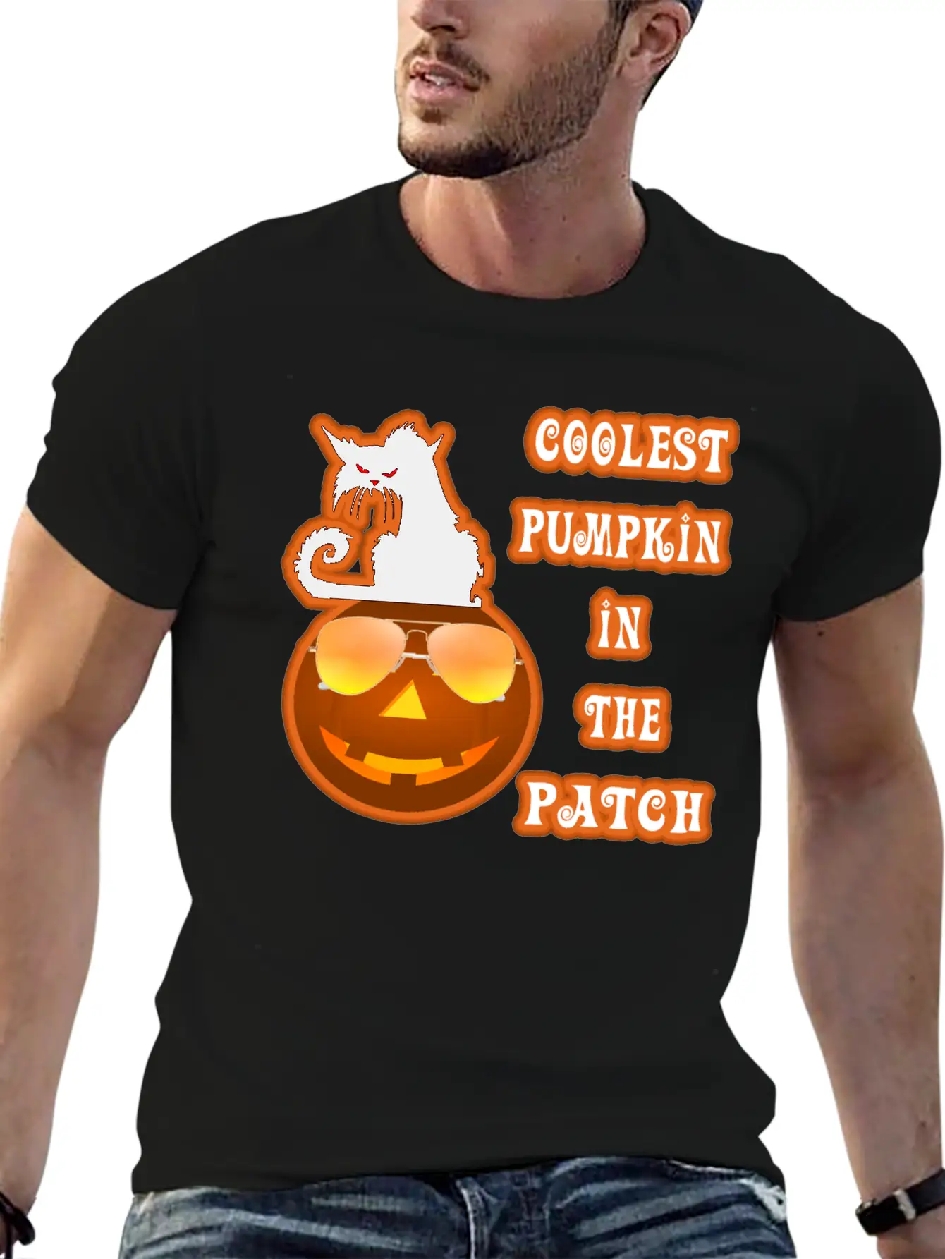 Coolest Pumpkin In The Patch Halloween Unisex Short Sleeve Soft Cotton T-Shirt – Casual Everyday Wear