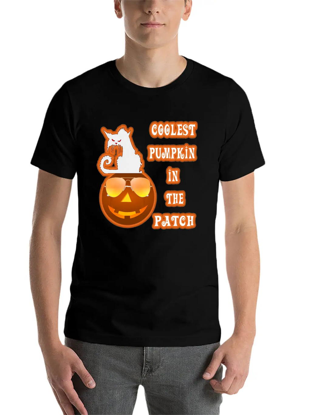 Coolest Pumpkin In The Patch Halloween Unisex Short Sleeve Soft Cotton T-Shirt – Casual Everyday Wear