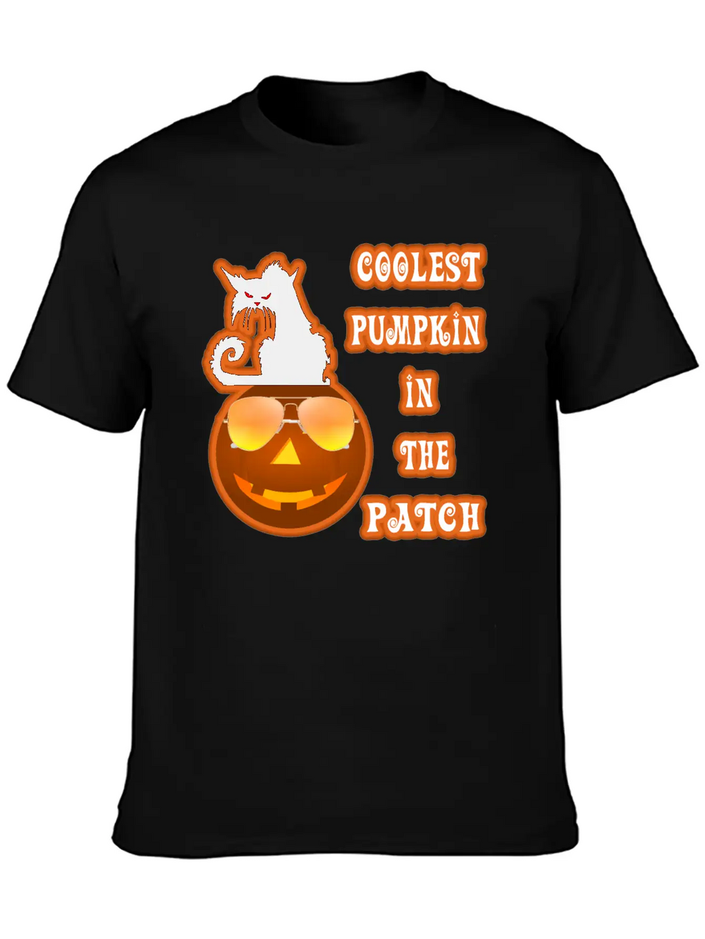 Coolest Pumpkin In The Patch Halloween Unisex Short Sleeve Soft Cotton T-Shirt – Casual Everyday Wear