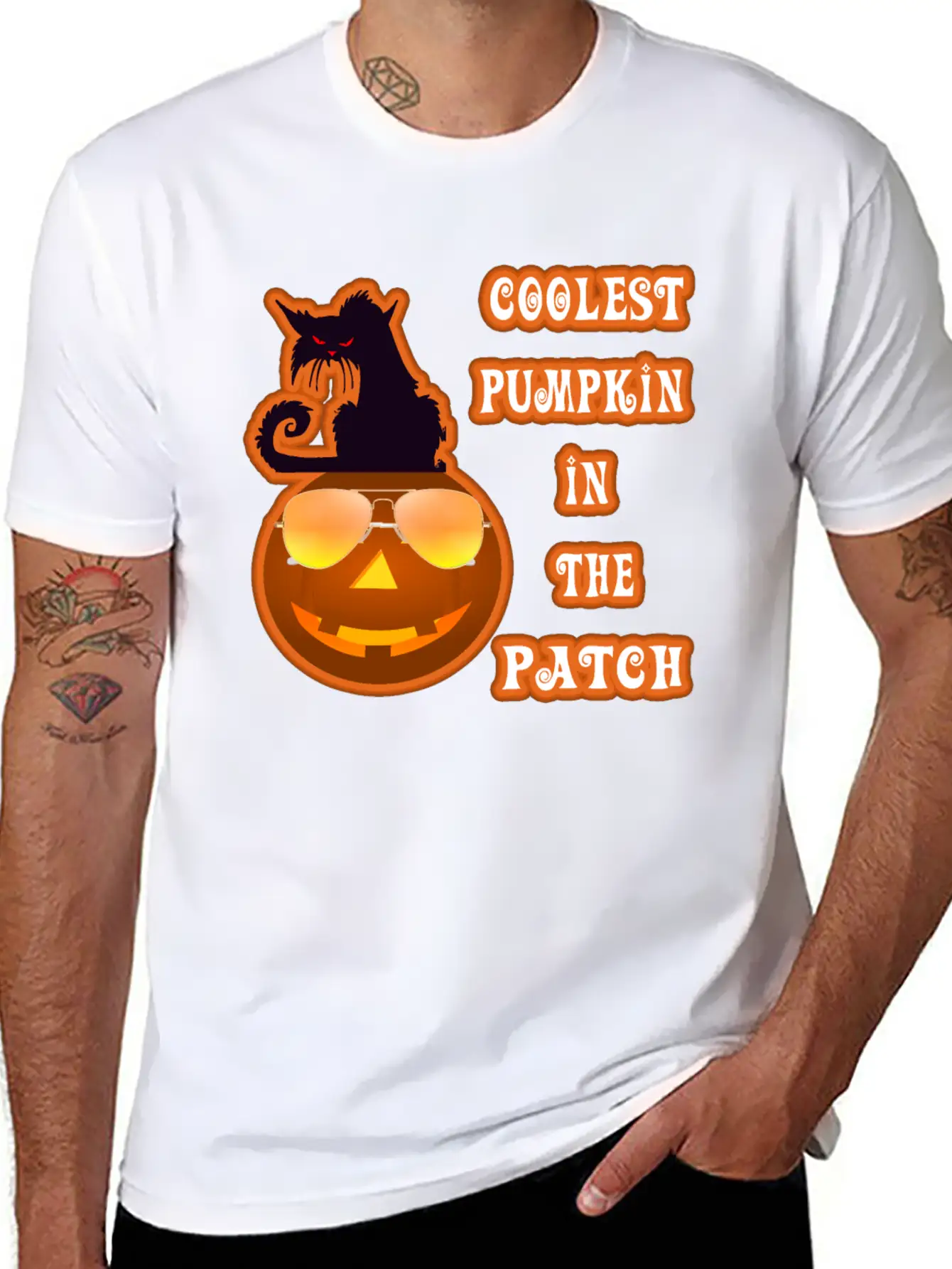 Coolest Pumpkin In The Patch Halloween Unisex Short Sleeve Soft Cotton T-Shirt – Casual Everyday Wear