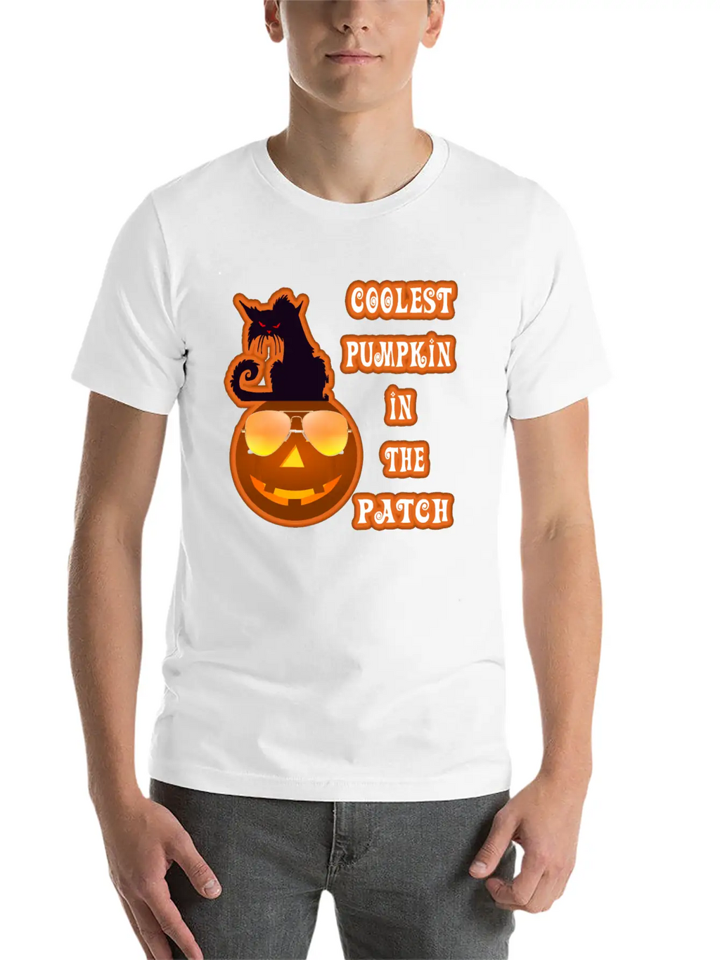 Coolest Pumpkin In The Patch Halloween Unisex Short Sleeve Soft Cotton T-Shirt – Casual Everyday Wear