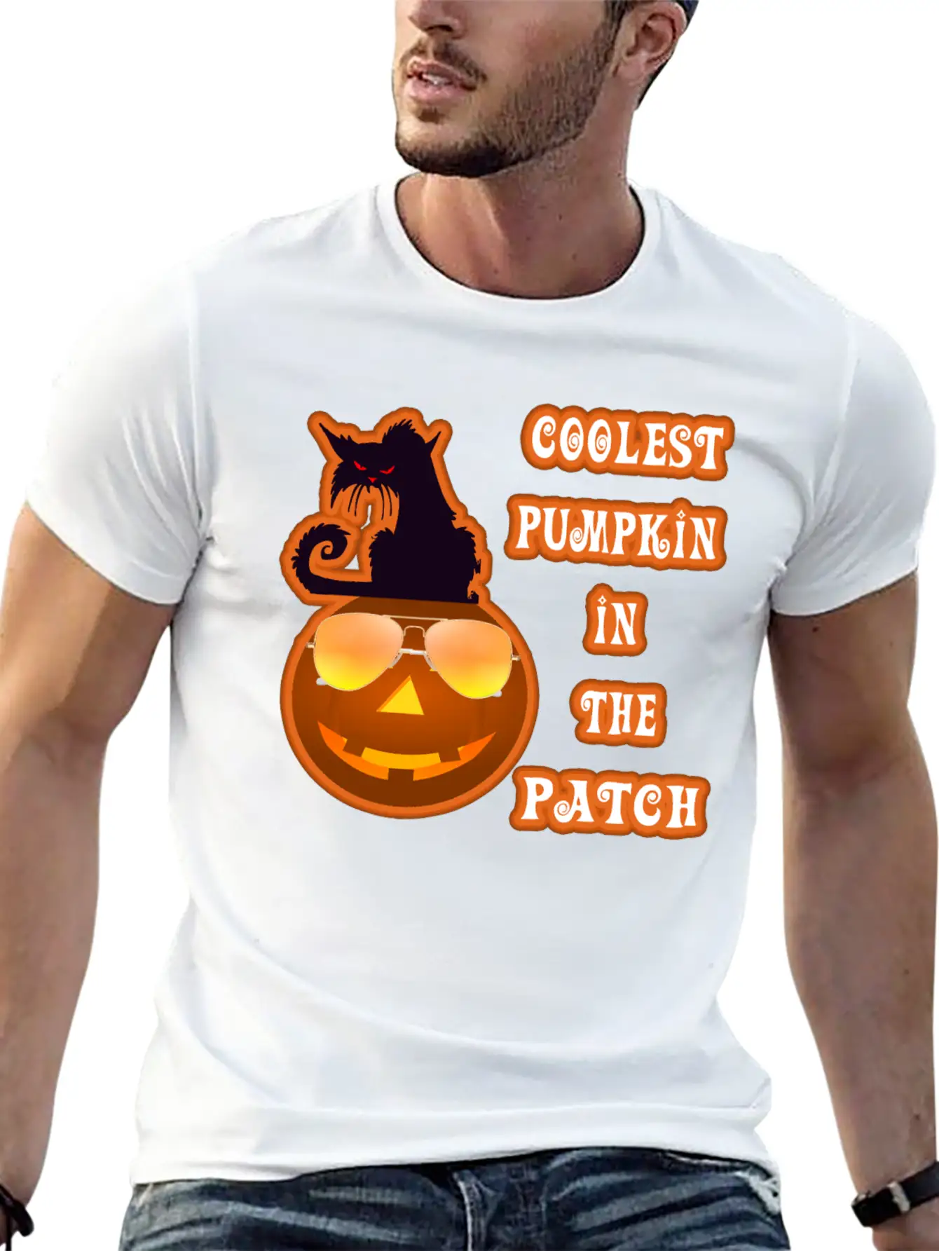 Coolest Pumpkin In The Patch Halloween Unisex Short Sleeve Soft Cotton T-Shirt – Casual Everyday Wear