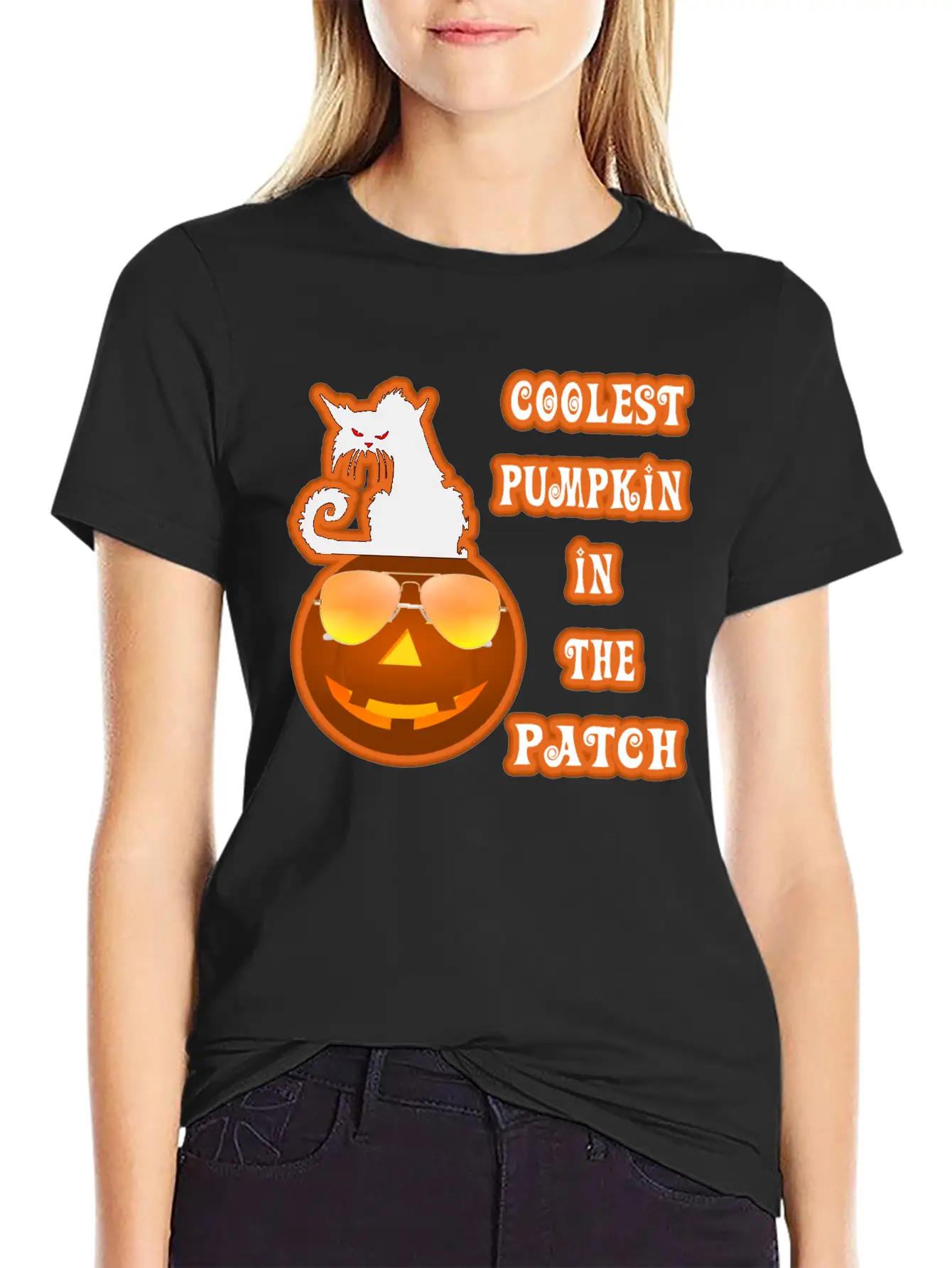 Coolest Pumpkin In The Patch Halloween Unisex Short Sleeve Soft Cotton T-Shirt – Casual Everyday Wear