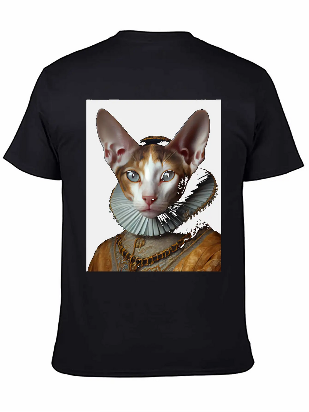 Cornish Rex Queen Cat Breed Portrait Royal Renaiss Breathable Soft Cotton T-Shirt – Timeless Casual Look