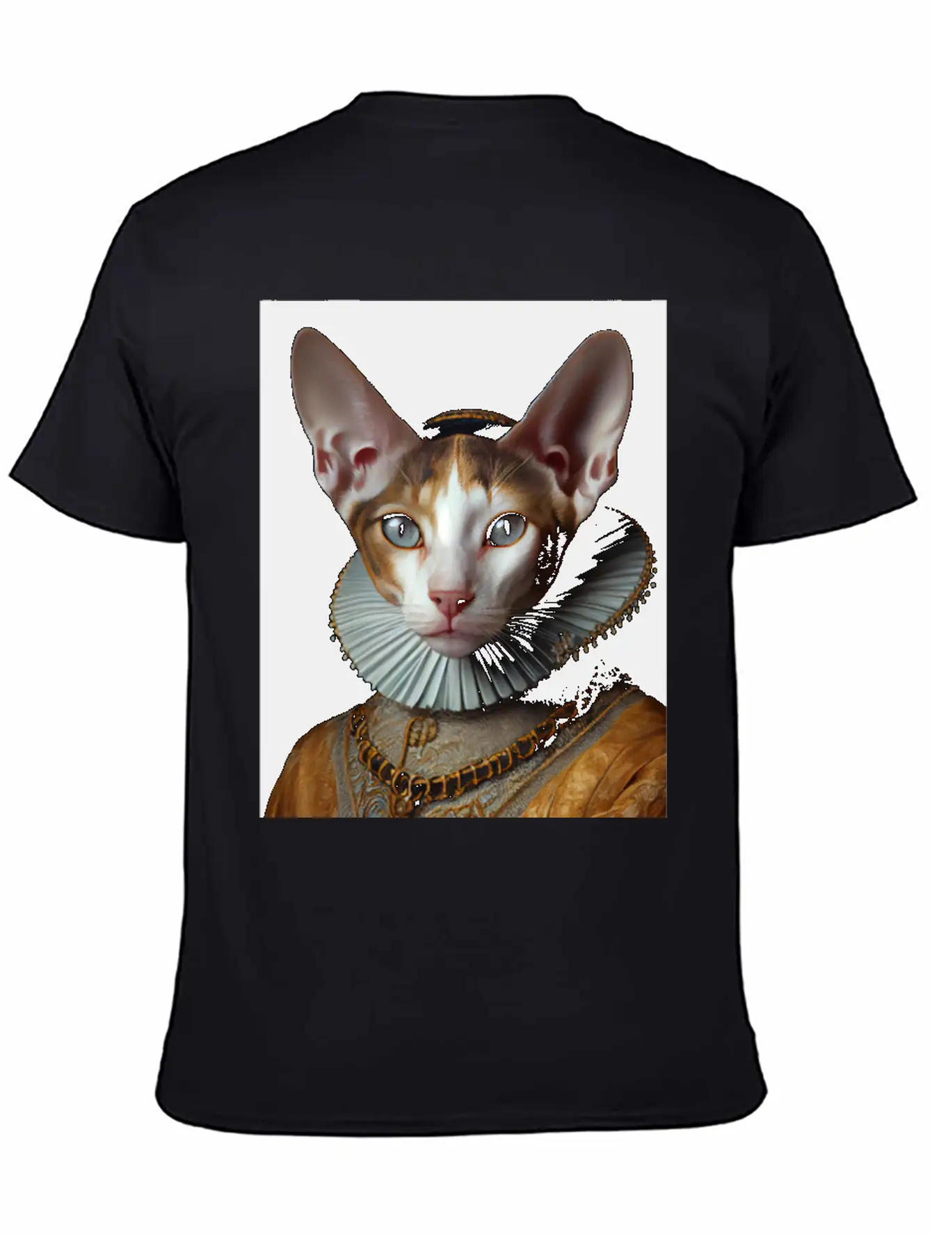 Cornish Rex Queen Cat Breed Portrait Royal Renaiss Breathable Soft Cotton T-Shirt – Timeless Casual Look