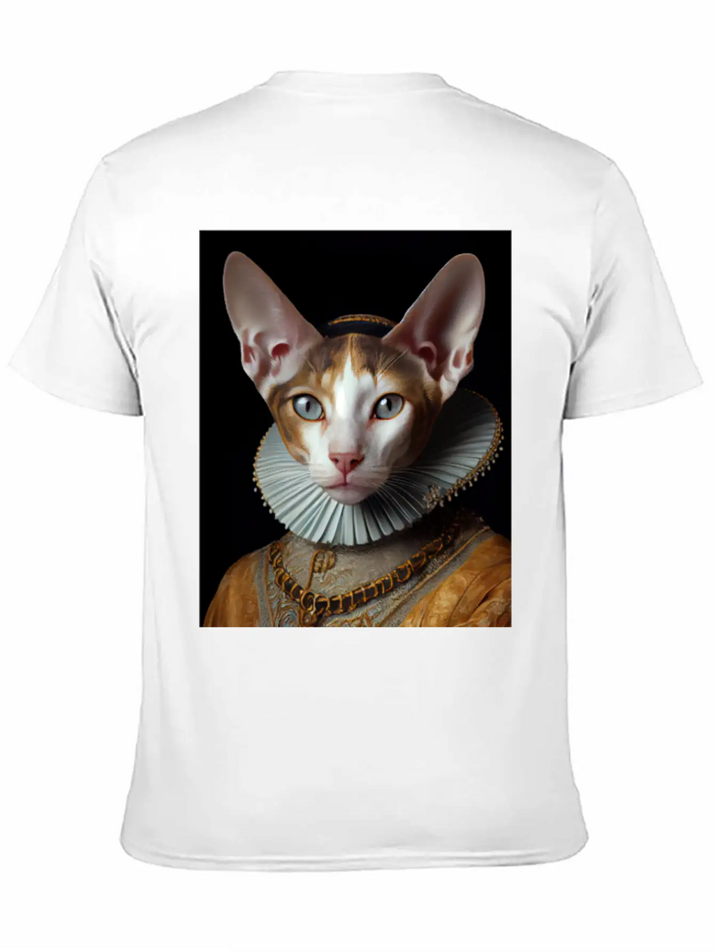 Cornish Rex Queen Cat Breed Portrait Royal Renaiss Breathable Soft Cotton T-Shirt – Timeless Casual Look